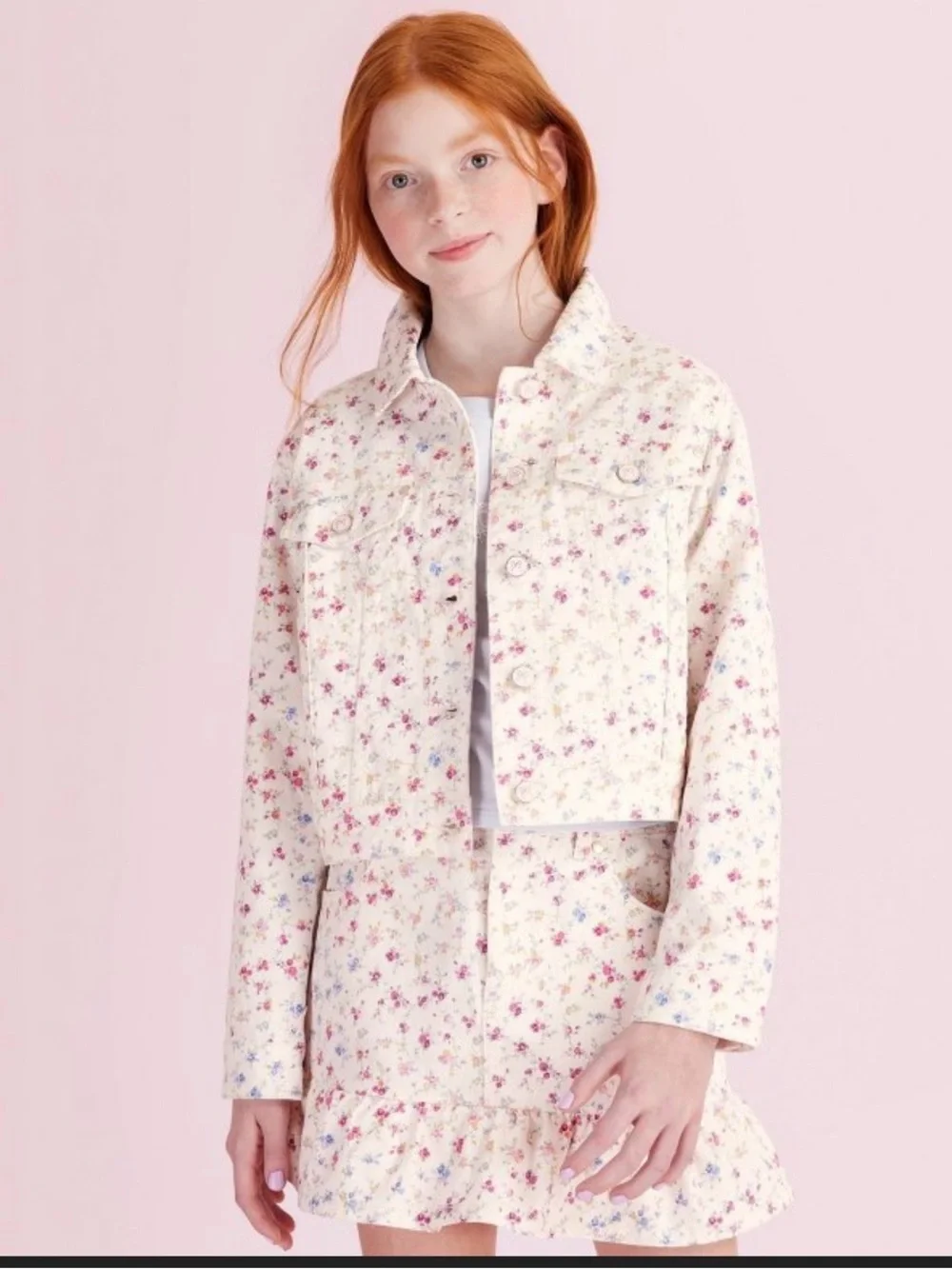 LoveShackFancy x Target Grace Sunrise Patchwork Denim Jacket